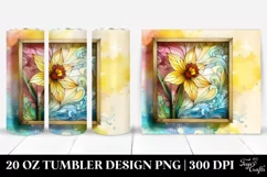 Abstract Wooden Daffodil 20 Oz Tumbler Product Image 1