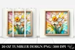 Abstract Wooden Daffodil 20 Oz Tumbler Product Image 1