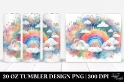 Colorful Pastel Clouds Whimsical Rainbow | 20 Oz Tumbler Product Image 1