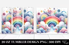 Colorful Pastel Rainbow Whimsical 20 oz Tumbler Product Image 1