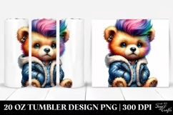 Watercolor Bear with Cool Haircut 20 Oz Tumbler Product Image 1
