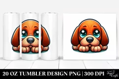 Cute Baby Bloodhound Sleeping, Transparent 20 Oz Tumbler Product Image 1