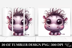 Crazy Looking Baby Hippo Clipart, Transparent 20 Oz Tumbler Product Image 1