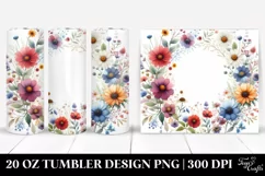 Centered Wild Flowers Colorful Frame Tumbler Product Image 1
