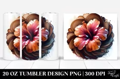 Abstract Glossy Hibiscus | 20 Oz Tumbler Product Image 1