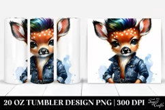 Watercolor Deer Model with Cool Haircut 20 Oz Tumbler Product Image 1