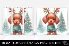 Baby Vizsla with Reindeer Horns PNG Product Image 1