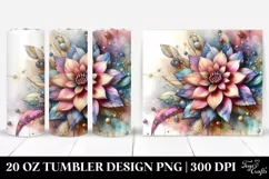 Abstract Wooden Dahlia 20 Oz Tumbler Product Image 1