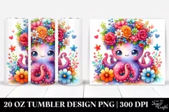 Cartoon-Style Vibrant Octopus 20 Oz Tumbler Product Image 1