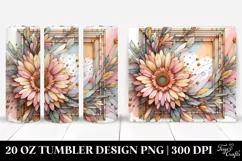 Abstract Wooden Gerbera 20 Oz Tumbler Product Image 1