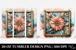 Abstract Wooden Gerbera 20 Oz Tumbler Product Image 1