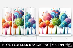 Colorful Whimsical Rainbow Trees | 20 Oz Tumbler Product Image 1