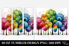 Colorful Whimsical Rainbow Trees | 20 Oz Tumbler Product Image 1