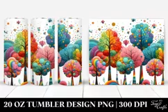 Colorful Whimsical Rainbow Trees | 20 Oz Tumbler Product Image 1
