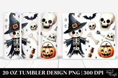 Watercolor Funny Halloween Skeleton 20 Oz Tumbler Product Image 1