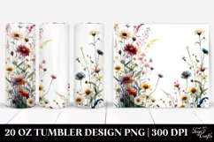 Centered Watercolor Wild Flowers | 20 Oz Tumbler Product Image 1