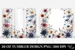 Centered Watercolor Wild Flowers | 20 Oz Tumbler Product Image 1