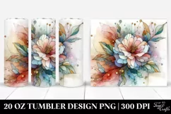 Abstract Wooden Camellia 20 Oz Tumbler Product Image 1