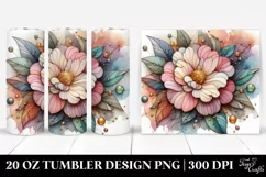 Abstract Wooden Camellia 20 Oz Tumbler Product Image 1