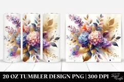 Vibrant Abstract Bouquet with Gold Foil | 20 Oz Tumbler Product Image 1