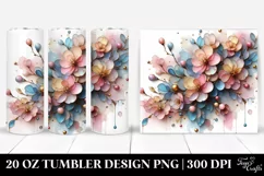 Abstract Glossy Cherry Blossom Clipart 20 Oz Tumbler Product Image 1