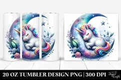 Napping Baby Unicorn Tumbler Design Product Image 1