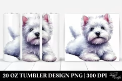Cute Watercolor West Highland White Terrier Clipart Product Image 1