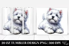 Cute Watercolor West Highland White Terrier Clipart Product Image 1