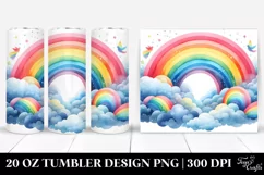Colorfull Rainbow Clouds Watercolor 20 oz Tumbler Product Image 1