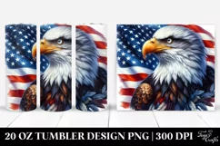 a Detailed Watercolor Patriotic Bald Eagle | 20 oz Tumbler Product Image 1