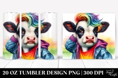 Baby Cow with Cool Haircut, Transparent 20 Oz Tumbler Product Image 1