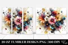 Colorful Abstract Colorful Bouquet GOLD FOIL | 20 Oz Tumbler Product Image 1