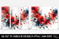 Abstract Red Flowers | 20 oz Tumbler Product Image 1