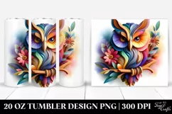 Half Body Owl Watercolor Tumbler Design Product Image 1