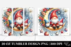 Vibrant Retro Santa with Gnomes | 20 Oz Tumbler Product Image 1