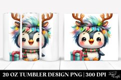 Expressive Penguin with Crazy Haircut and Reindeer Horns Product Image 1