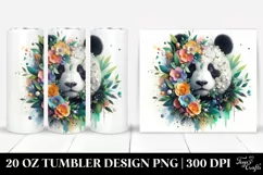 Half Body Panda Watercolor Tumbler Design Product Image 1
