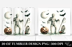 Vintage Halloween Mummy Scene | 20 oz Tumbler Product Image 1
