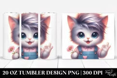 Baby Cat with Flower in Mouth PNG Product Image 1