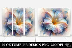 Glossy Morning Glory, Transparent 20 Oz Tumbler Product Image 1