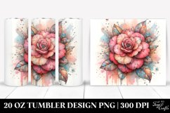 Abstract Wooden Camellia Clipart 20 Oz Tumbler Product Image 1
