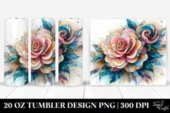 Stained Camellia Watercolor 20 Oz Tumbler Product Image 1