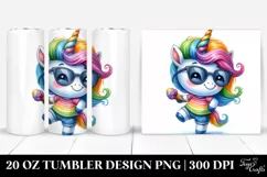 Cute Unicorn Dancing Clipart, High-Res 20 Oz Tumbler Product Image 1