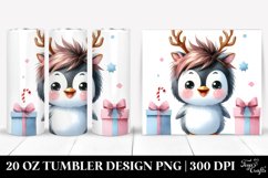 Expressive Watercolor Penguin with Crazy Haircut Product Image 1