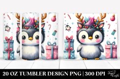 Expressive Watercolor Penguin with Crazy Haircut Product Image 1