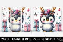 Expressive Watercolor Penguin with Crazy Haircut Product Image 1