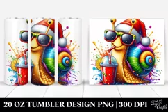 Colorful Snail Sipping | 20 oz Tumbler Product Image 1