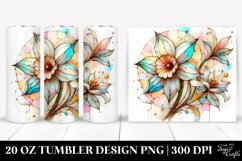 Abstract Wooden Narcissus Clipart 20 Oz Tumbler Product Image 1