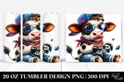 Cute Baby Cow with Cool Haircut and Expressive Face Product Image 1