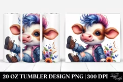 Cute Baby Cow with Cool Haircut and Expressive Face Product Image 1